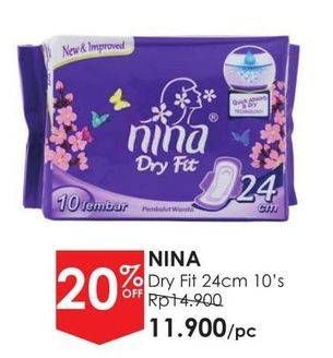 Promo Harga Bagus Nina Dry Fit 24cm 10 pcs - Guardian