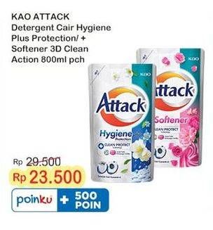 Promo Harga Attack Detergent Liquid Hygiene Plus Protection, Plus Softener 800 ml - Indomaret