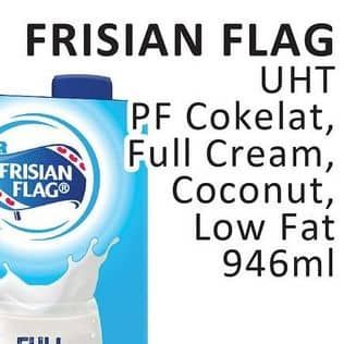 Promo Harga Frisian Flag Susu UHT Purefarm Swiss Chocolate, Full Cream, Coconut Delight, Low Fat 946 ml - Alfamidi