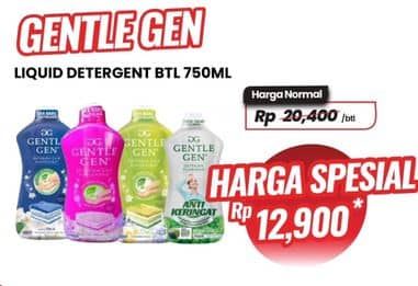 Promo Harga Gentle Gen Deterjen 750 ml - Carrefour