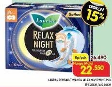 Promo Harga Laurier Relax Night 35cm, Gathers 40cm 16 pcs - Superindo