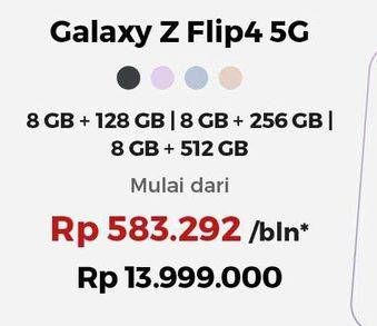 Promo Harga Samsung Galaxy Z Flip4 8GB + 128GB, 8GB + 256GB, 8GB + 512GB  - Erafone