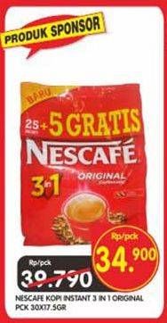 Promo Harga Nescafe Original 3 in 1 30 pcs - Superindo