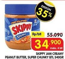 Promo Harga Skippy Peanut Butter Chunky, Creamy 340 gr - Superindo