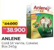 Promo Harga Anlene Gold Plus 5x Hi-Calcium Vanila, Coklat 250 gr - Alfamart