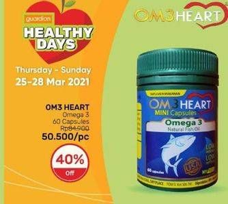 Promo Harga OM3HEART Fish Oil Omega 3 60 pcs - Guardian