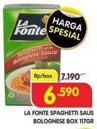 Promo Harga LA FONTE Spaghetti Instant Bolognese Sauce 117 gr - Superindo