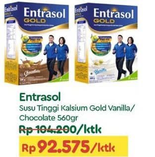 Promo Harga Entrasol Gold Susu Bubuk Vanilla, Chocolate 600 gr - TIP TOP