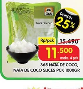 Promo Harga 365 Nata De Coco Slices 1000 gr - Superindo