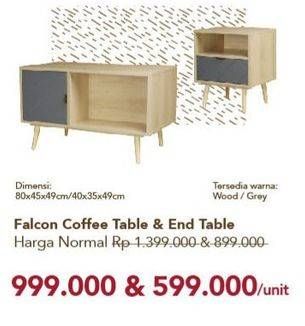 Promo Harga Falcon Coffee Table & Falcon End Table [83867]  - Carrefour