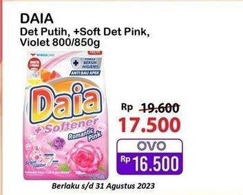 Promo Harga Daia Deterjen Bubuk Putih, + Softener Pink, + Softener Violet 850 gr - Alfamart
