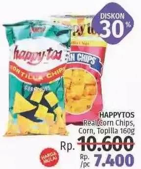 Promo Harga HAPPY TOS Tortilla Chips 160 gr - LotteMart