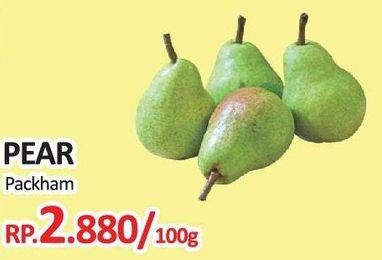 Promo Harga Pear Packham per 100 gr - Yogya