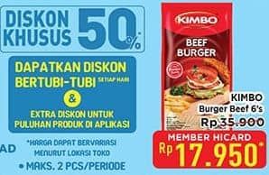 Promo Harga Kimbo Beef Burger 200 gr - Hypermart