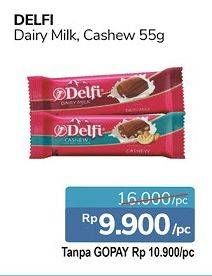 Promo Harga DELFI Chocolate Dairy Milk, Cashew 55 gr - Alfamidi