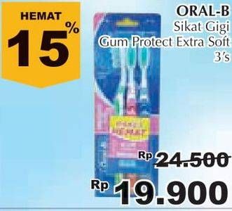 Promo Harga ORAL B Toothbrush All Rounder Gum Protect Extra Soft 3 pcs - Giant