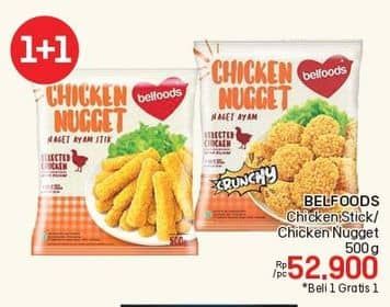 Promo Harga Belfoods Nugget Chicken Nugget Stick, Chicken Nugget 500 gr - LotteMart