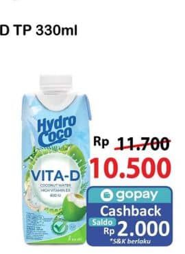 Promo Harga Hydro Coco Vita-D 330 ml - Alfamart