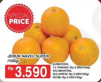 Promo Harga Jeruk Navel Super per 100 gr - Hypermart