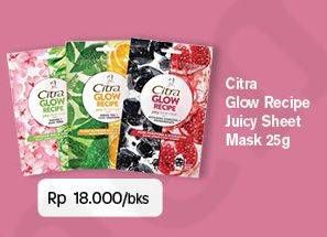 Promo Harga CITRA Glow Recipe Juicy Sheet Mask 25 gr - Carrefour
