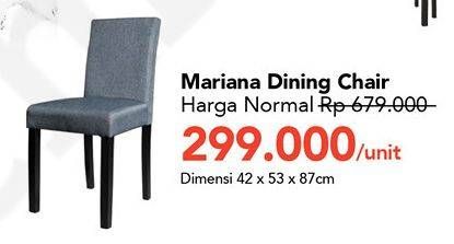 Promo Harga Dining Chair Mariana 42x53x87cm  - Carrefour