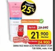 Promo Harga EMINA Bright Stuff Face Wash Acne Prone Skin 100 ml - Superindo