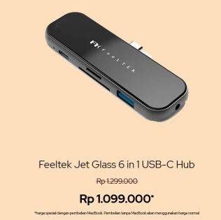 Promo Harga FEELTEK Jet Glass 6 in 1 USB-C Hub  - iBox