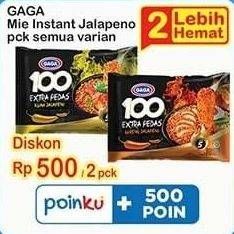 Promo Harga GAGA 100 Extra Pedas All Variants 75 gr - Indomaret