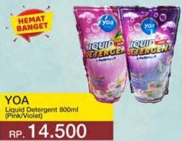 Promo Harga YOA Liquid Detergent Pink, Violet 800 ml - Yogya