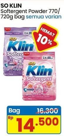 Promo Harga So Klin Softergent All Variants 720 gr - Indomaret