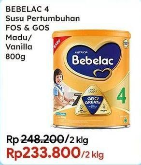 Promo Harga Bebelac 4 Susu Pertumbuhan Madu, Vanila 800 gr - Indomaret