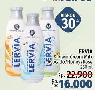 Promo Harga LERVIA Shower Cream Avocado, Honey, Rose 250 ml - LotteMart