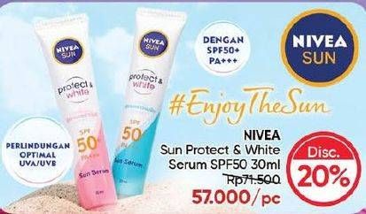 Promo Harga Nivea Sun Face Serum Protect & White SPF 50+ 30 ml - Guardian