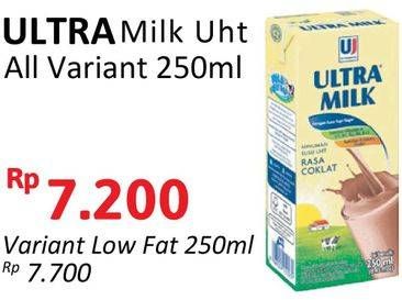 Promo Harga Ultra Milk Susu UHT All Variants 250 ml - Alfamidi