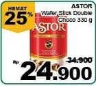 Promo Harga ASTOR Wafer Roll Double Chocolate 330 gr - Giant