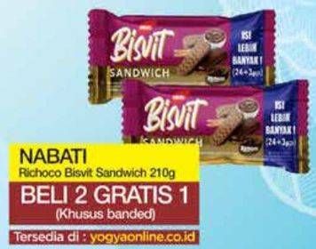 Promo Harga NABATI Bisvit Sandwich Richoco 210 gr - Yogya