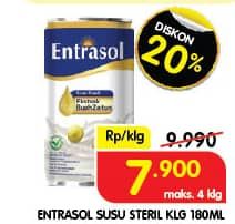 Promo Harga Entrasol Susu Steril 180 ml - Superindo