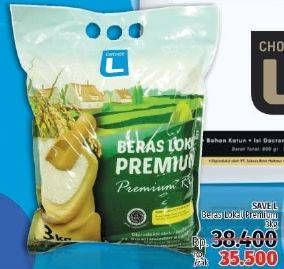 Promo Harga Save L Beras Lokal Premium 3 kg - LotteMart