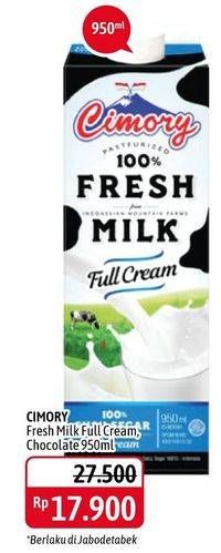 Promo Harga CIMORY Fresh Milk Full Cream, Chocolate 950 ml - Alfamidi