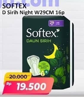 Promo Harga Softex Daun Sirih 29cm 16 pcs - Alfamart