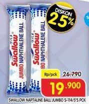 Swallow Jumbo Naphthalene Ball 5 pcs Diskon 25%, Harga Promo Rp19.900, Harga Normal Rp26.790