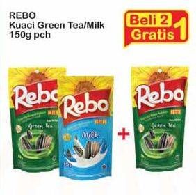 Promo Harga REBO Kuaci Bunga Matahari Green Tea, Milk per 2 pouch 150 gr - Indomaret