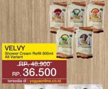 Promo Harga Velvy Shower Cream All Variants 800 ml - Yogya