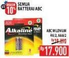 Promo Harga ABC Battery Alkaline LR03/AAA, LR6/AA 2 pcs - Hypermart