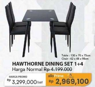 Promo Harga Hawthorne Dining Set 4 +1  - Carrefour