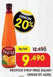 Promo Harga Freiss Syrup Squash Orange 460 ml - Superindo