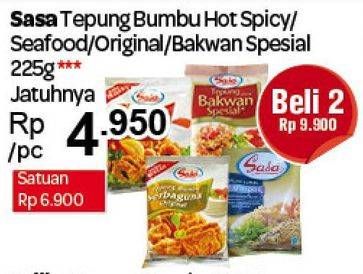 Promo Harga Sasa Tepung Bumbu Hot Spicy, Seafood, Original, Bakwan Special 225 gr - Carrefour