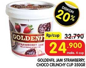 Promo Harga Goldenfil Selai Strawberry, Choco Crunchy 350 gr - Superindo