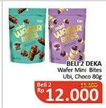 Promo Harga DUA KELINCI Deka Mini Wafer Bites Ubi, Choco per 2 pouch 80 gr - Alfamidi