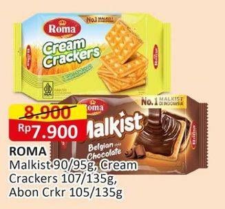 Promo Harga Roma Malkist Cream Crackers, Abon, Crackers 105 gr - Alfamart